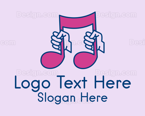 Musical Note Hand Logo