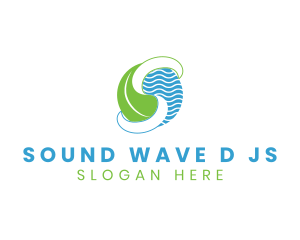 Leaf Wave Letter S logo design