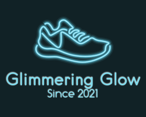 Neon Blue Sneaker logo design