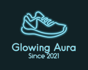 Neon Blue Sneaker logo design