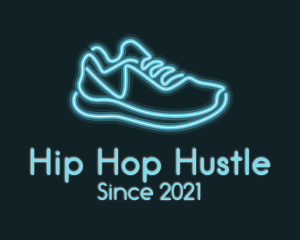 Neon Blue Sneaker logo design