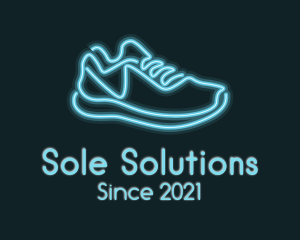 Neon Blue Sneaker logo design