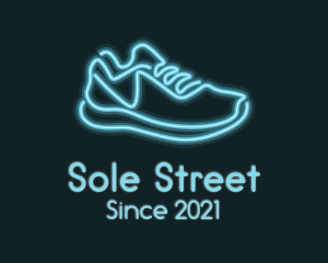 Neon Blue Sneaker logo design