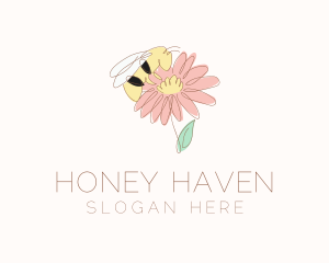 Flower Bee Insect logo