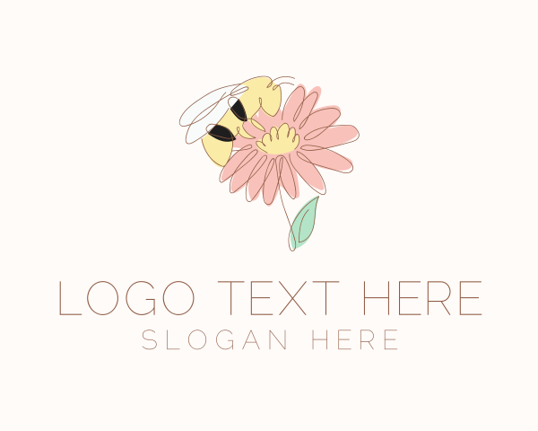 Flower Bee Insect logo