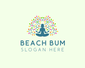 Healing Meditation Woman  logo design