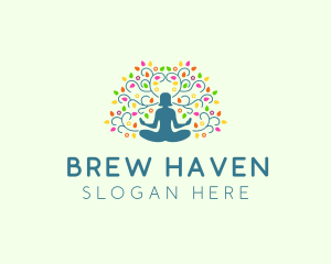 Healing Meditation Woman  logo design