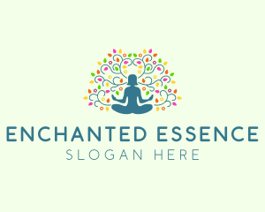 Healing Meditation Woman  logo design