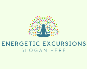 Healing Meditation Woman  logo design