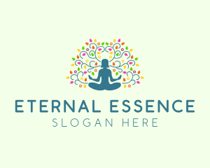 Healing Meditation Woman  logo design