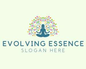 Healing Meditation Woman  logo design