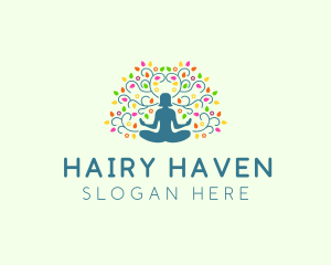 Healing Meditation Woman  logo design