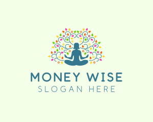 Healing Meditation Woman  logo design