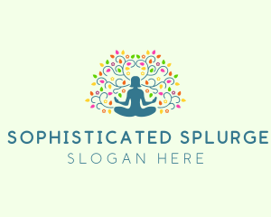 Healing Meditation Woman  logo design