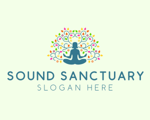 Healing Meditation Woman  logo design