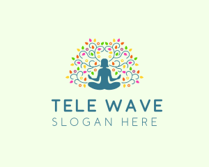 Healing Meditation Woman  logo design