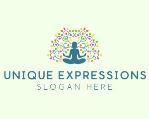 Healing Meditation Woman  logo design