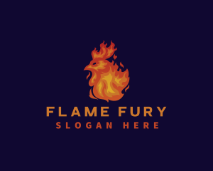 Chicken Flame Fire logo design