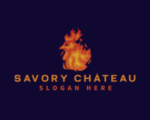 Chicken Flame Fire logo design