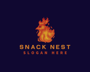 Chicken Flame Fire logo design