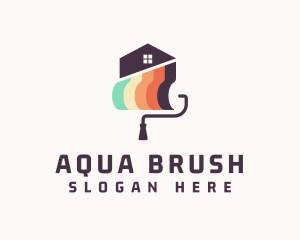 House Apartment Roller Paint logo design