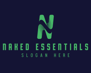 Modern Professional Wave Letter N logo design