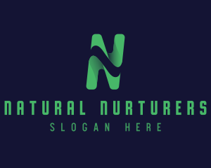 Modern Professional Wave Letter N logo design