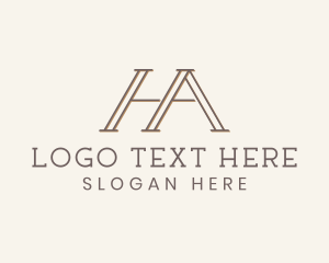 Outline Minimalist Realtor Letter HA logo