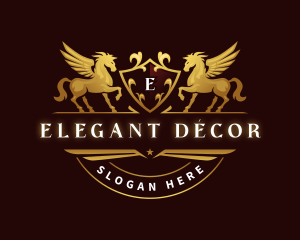 Crest Elegant Pegasus logo design