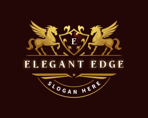 Crest Elegant Pegasus logo design