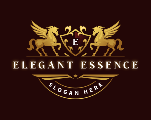 Crest Elegant Pegasus logo design