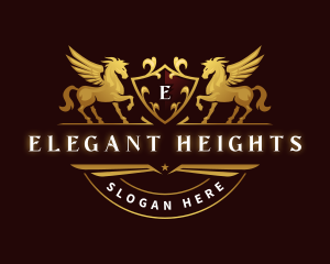 Crest Elegant Pegasus logo design