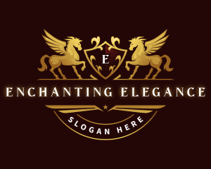 Crest Elegant Pegasus logo design