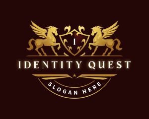 Crest Elegant Pegasus logo design