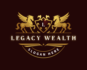 Crest Elegant Pegasus logo design