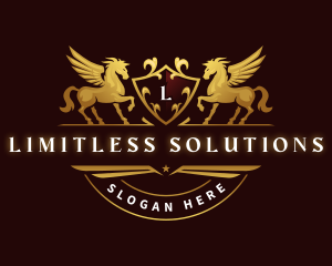 Crest Elegant Pegasus logo design