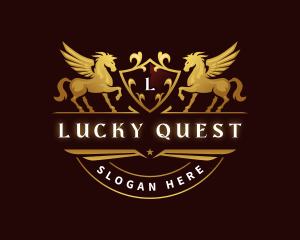 Crest Elegant Pegasus logo design