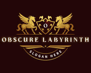 Crest Elegant Pegasus logo design