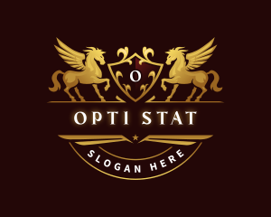 Crest Elegant Pegasus logo design