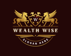 Crest Elegant Pegasus logo design