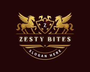 Crest Elegant Pegasus logo design