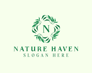 Nature Garden Leaves logo design