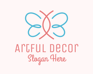 Minimalist Pastel Butterfly logo design