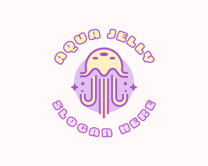 Cute Sparkle Jellyfish logo design