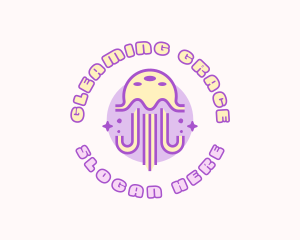 Cute Sparkle Jellyfish logo design