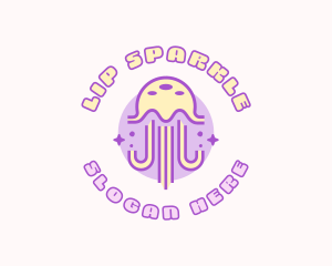 Cute Sparkle Jellyfish logo design