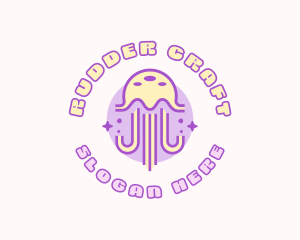 Cute Sparkle Jellyfish logo design