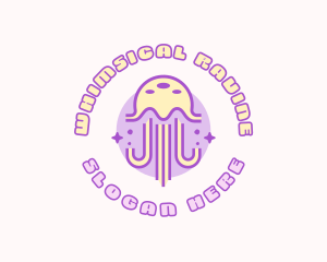 Cute Sparkle Jellyfish logo design