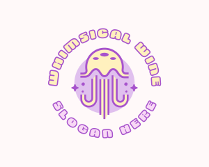 Cute Sparkle Jellyfish logo design