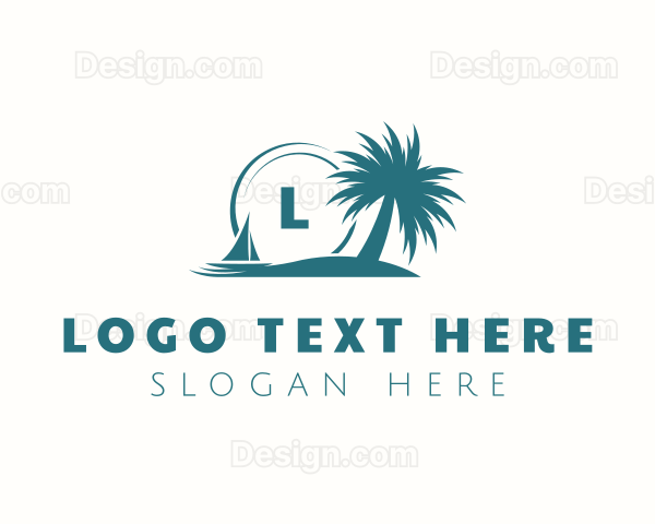 Tropical Island Beach Logo